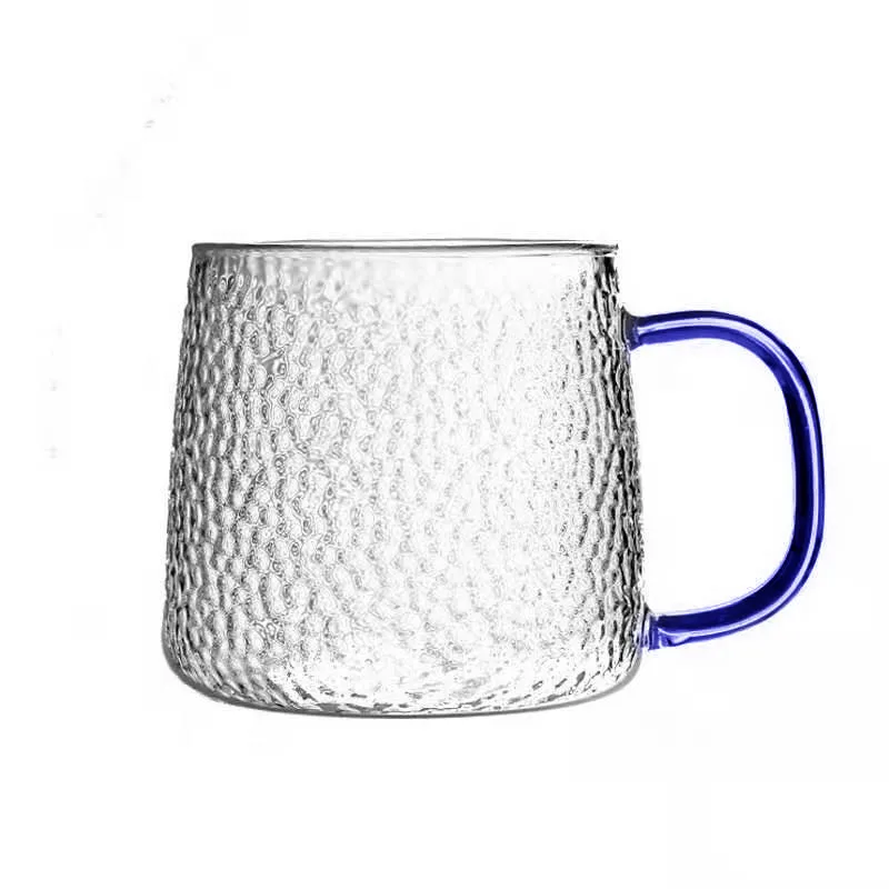 

Mikenda Thickened color hammer grain cup high temperature resistant Japanese hammer grain handle glass set