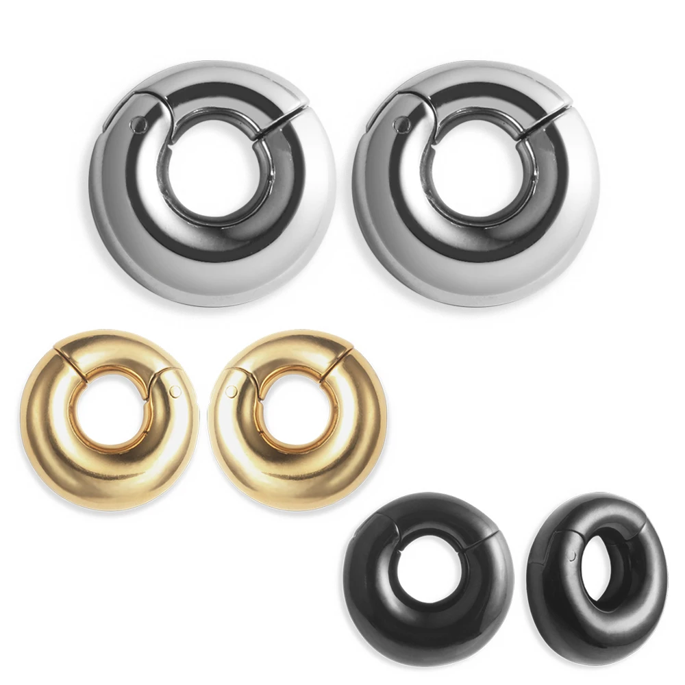 

316L Stainless Steel 8mm smooth magnet Ear Weights Flesh Tunnel Piercing Body Jewelry, Silver, gold, black