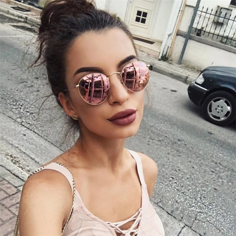 

Fashion Designer Vintage Oval Sunglasses Women Retro Eyewear Round Sun Glasses For Ladies, Picture