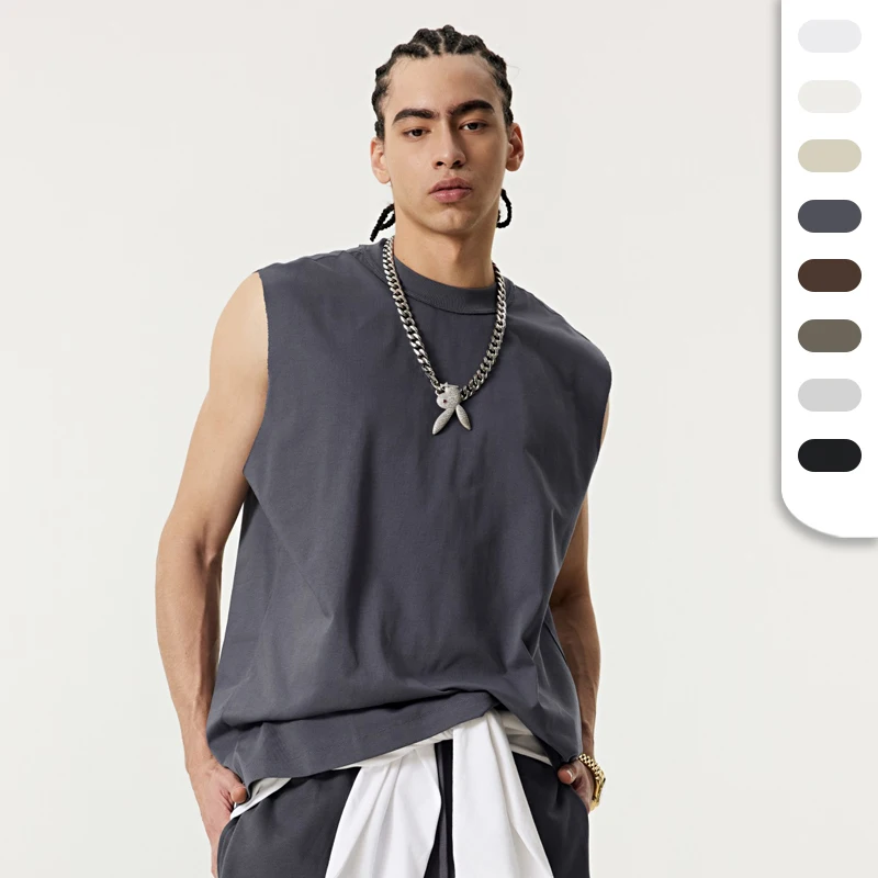 Tank Top Men Streetwear Men's Breathable Activewear Sleeveless T-shirts With Custom Logo Summer Poly-cotton Tank Tops