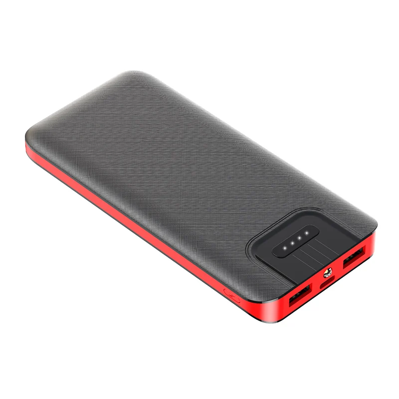 

Factory Customized Portable ABS Dual USB Interface LED Indicator Display 10000mAh Power Banks, Black white red