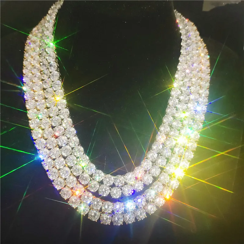 

Wholesale Hip Hop Bling Jewelry 3mm 4mm 5mm 16" 18" 20" 22" 24" CZ Out Iced Tennis Necklace Jewelry Tennis Chain