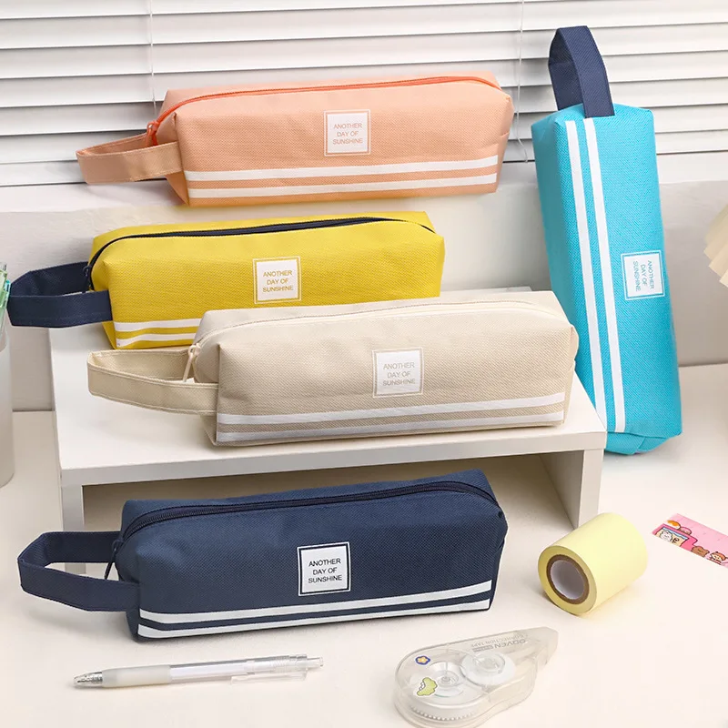 

Student Minimalist Hand-Carrying Oxford Cloth Pencil Case Large Capacity Stationery Storage Creative Opening Season Stationery