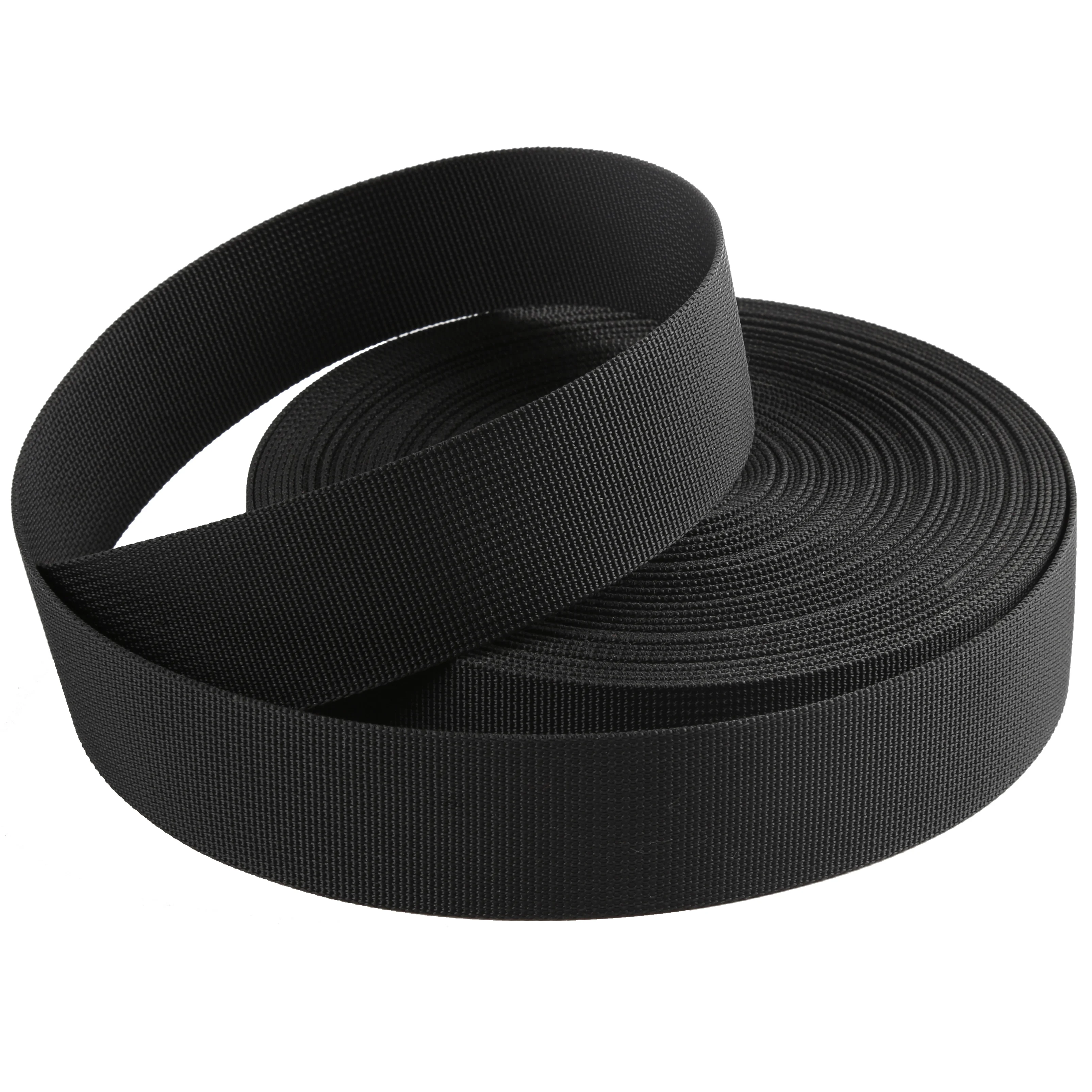 

The Spot High quality PP Polypropylene Webbing PP/Polyester tape Webbing for bags and suitcase manufacturer, Black