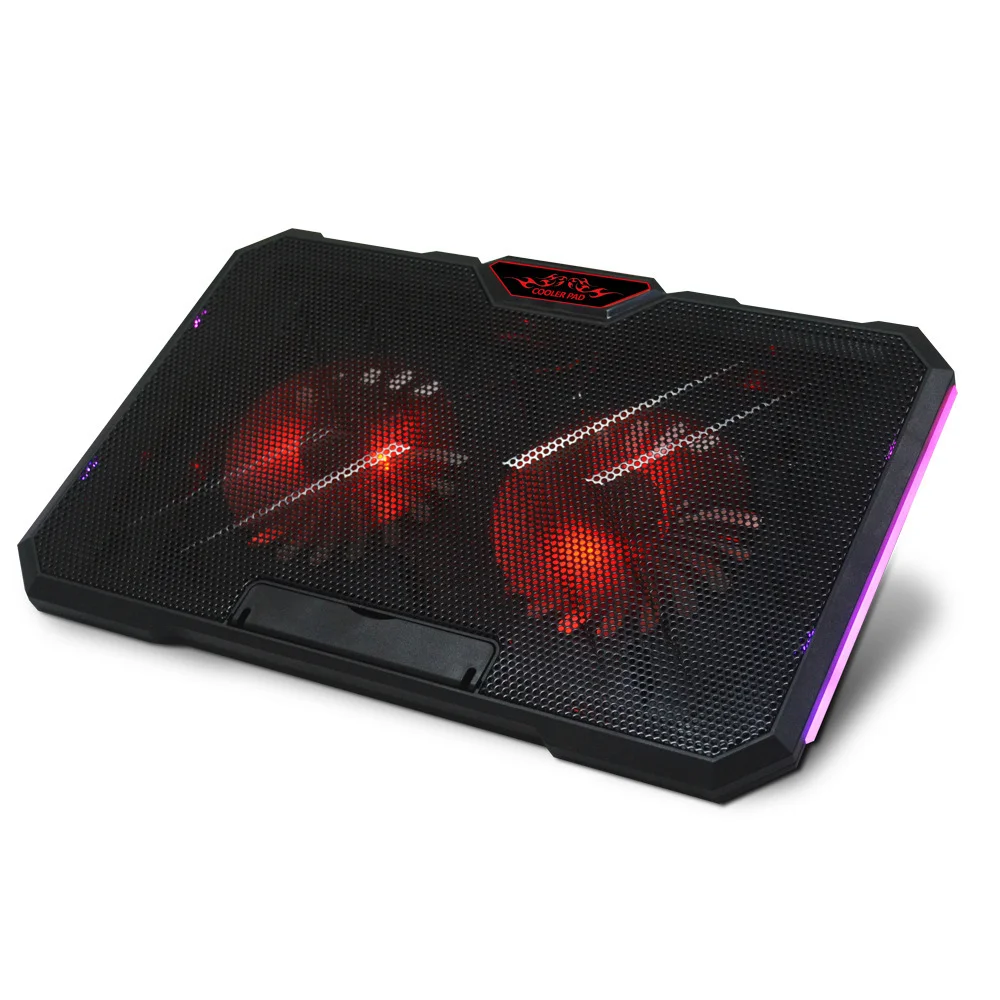 

NUOXI 2 fans Adjustable Aluminium Rgb Gaming Computer Notebook Laptop Cooler Fan Cooling Pad