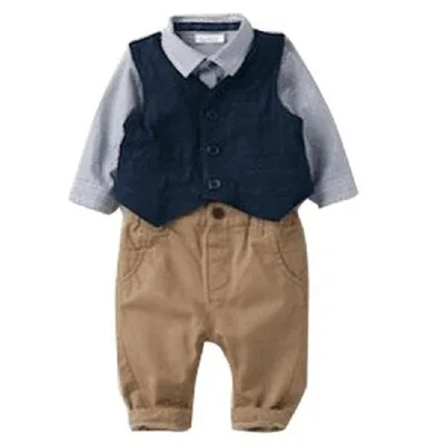

F30038A 3 PCS /Set Baby Boy Clothes Sets New Gentleman toddler clothing Long Sleeve, As picture