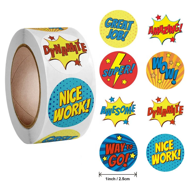 

1 inch cartoon motivational stickers office stationery decorative labels self adhesive reward sealing stickers etiquetas