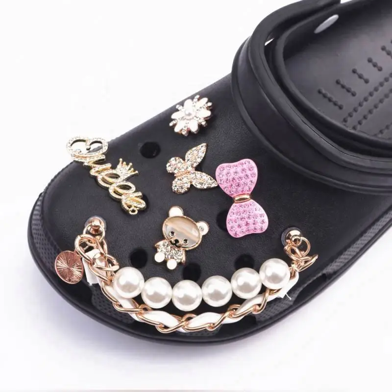 

2021 High Quality Designer Colorful Acrylic Shoe Chain croc Shoe Charm Decoration For Croc Clog Shoe Fashion Jewelry Accessories
