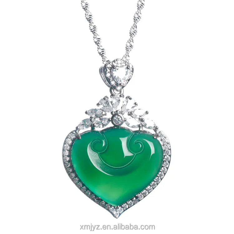 

Wholesale Green Agate Jade Love Pendant Women Jewelry Chalcedony Jade Pendant Manufacturer Live Source