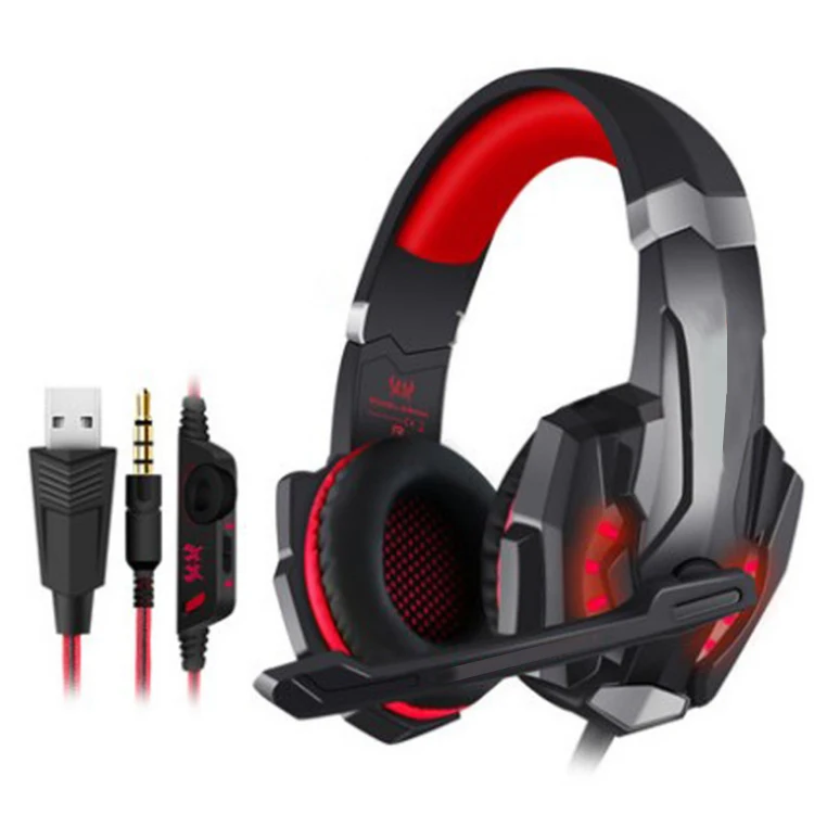 

G9000 Surrounding Sound game headset custom logo gaming headset portable gaming headphone mobile gaming headset, Blackblue blackred