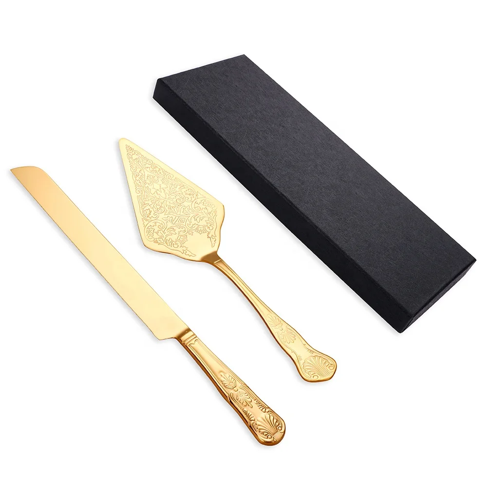 

Good Quality Colorful Luxury Stainless Steel Cake Knife Server Wedding Cake Knife And Server Set