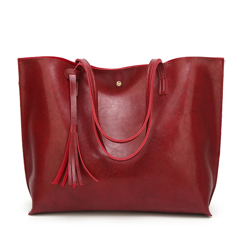 

New Retro Messenger Bag Large Capacity Single Shoulder Handbag Fashion Bucket Bag Women Leather Hand Bags, 8 colors