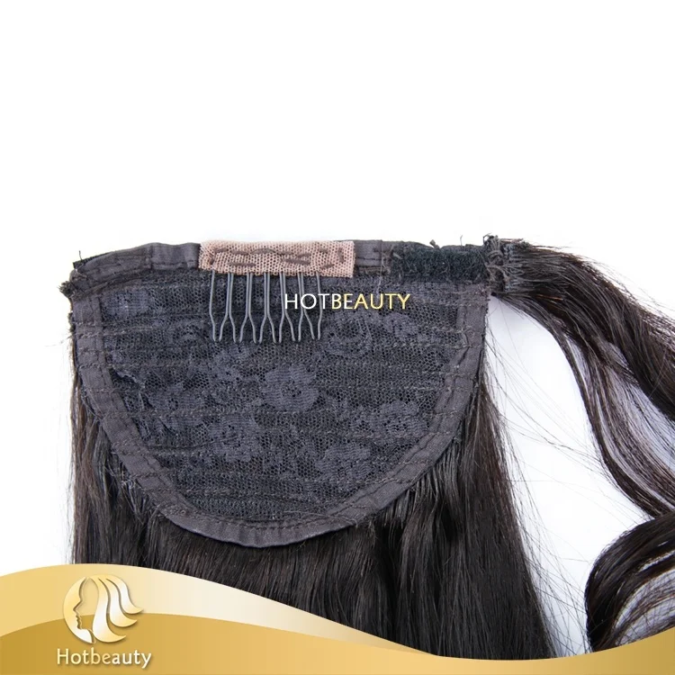 
Hot Beauty Natural Real Hair Ponytail Black Peruvian Human Hair Ponytail 