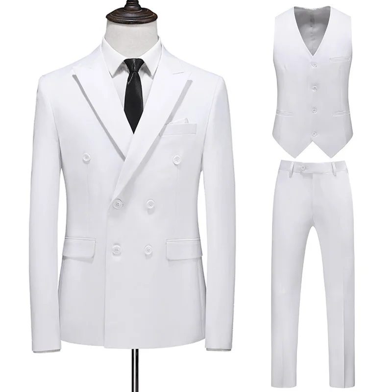 

slim fit suits for men 2020 white color men suits wedding double breasted suit men