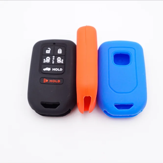 Thor-Ind Compatible Silicone Key Fob Cover Keychain Replacement for Honda Accord CR-V CR-Z Civic Pilot 4 Buttons, Blue 
