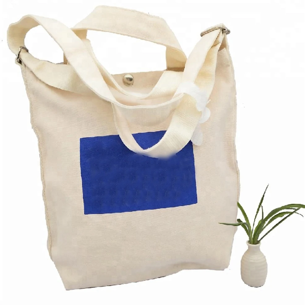 

Large Size Canvas Shoulder Bag Printed Canvas Shoulder Long Strip Bag, White or customized colors