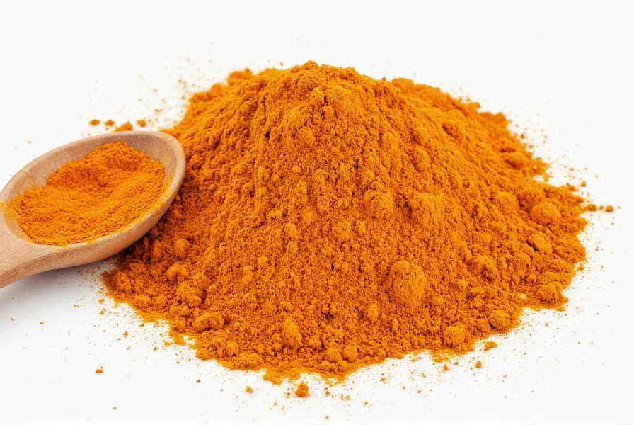 Spices including annatto on wooden table