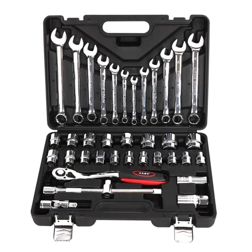 

KAFUWELL SS3222A Wholesale 37PCS Car Repair Vehicle Maintenance General Hand Socket Wrench Tool Se