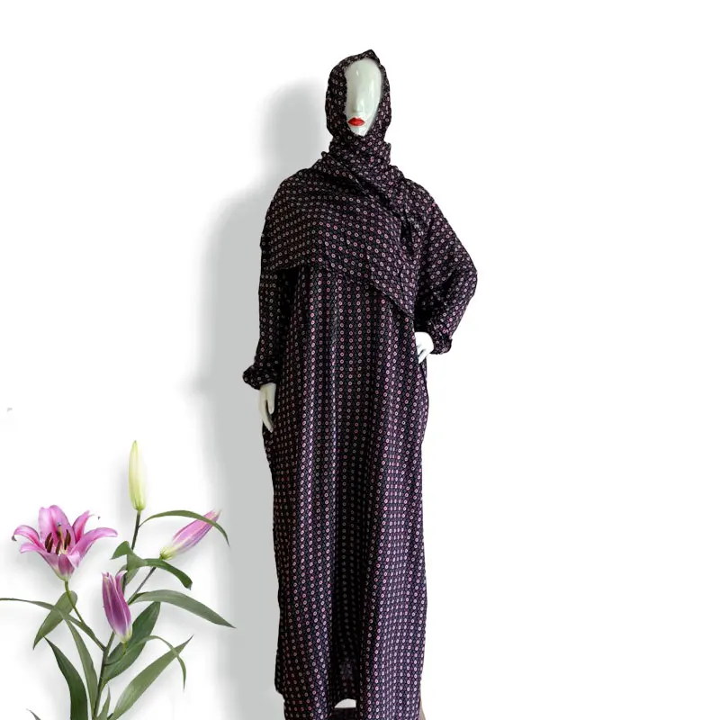 

Muslim prayer dress abaya jiabab head scarf Islamic clothing women robe