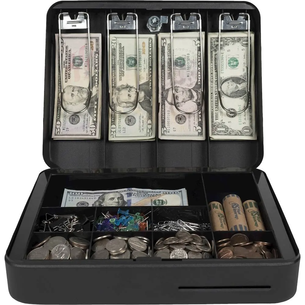 metal money cash box, money collecting cheap price cash register