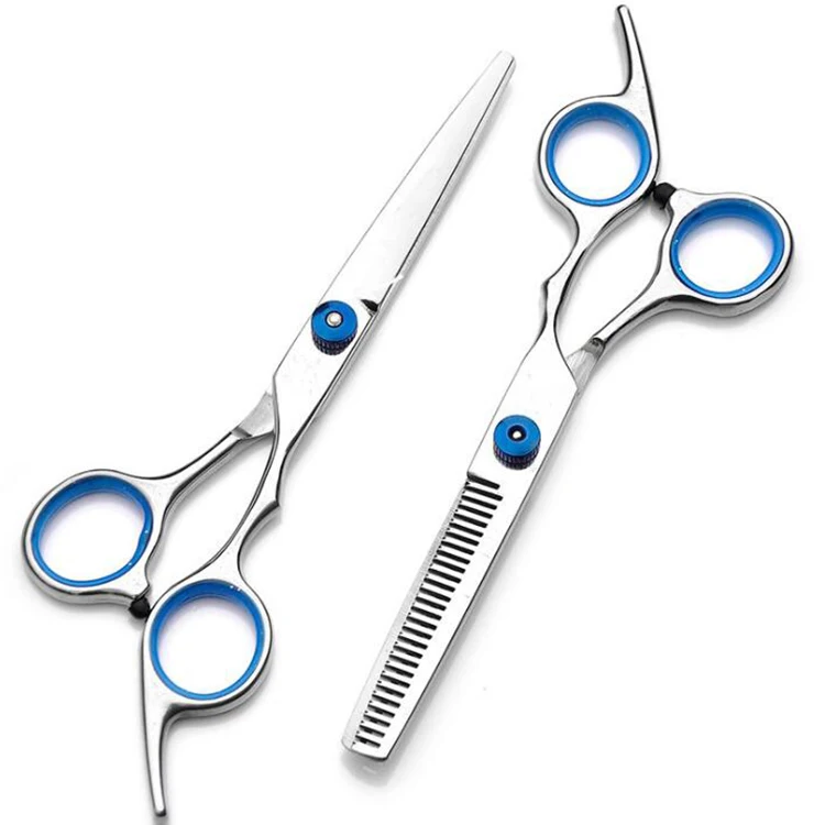 

6'' Blue Hair Scissors Japanese Steel Hair Cutting Scissors Thinning Shears Hairdressing Salon Scissors