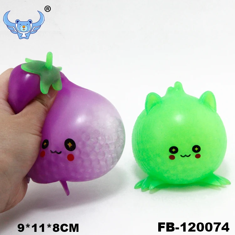 Cute Squeeze Vegetables Eggplant Water Beads Ball Toy Vegetable Tomato Ball Toys For Kids