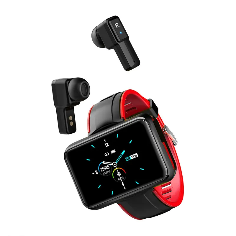 

T91 smartwatch 2021 new heart rate 2 in 1 sport Smart Watch with Earphone wireless earbuds