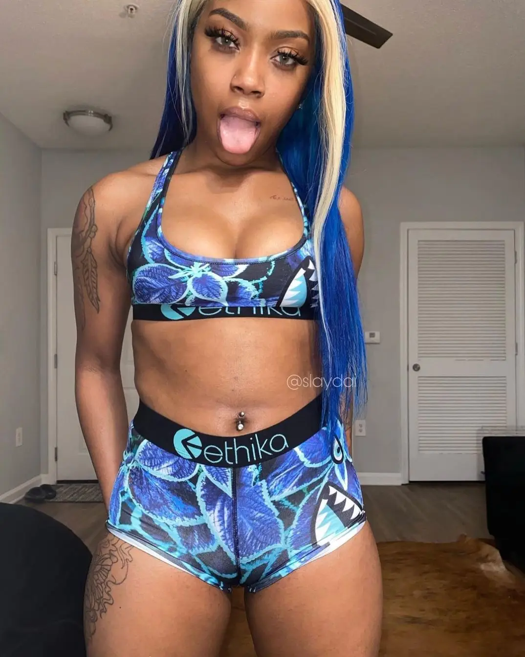

2021 new arrival fashion printed underwear tops and bottoms ethika 2 piece set