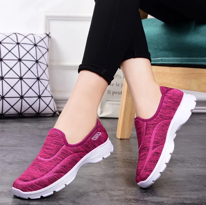 

Hot sale casual walking style shoes solid color walking style shoes soft and light shoes for ladies