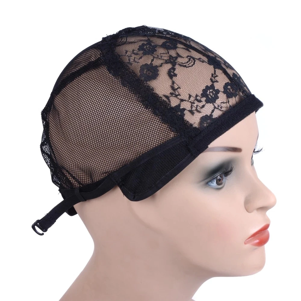 

Amazon Hot Sale Adjustable Strap Wig Cap Stocking Mesh Dome Caps For Making Wigs, Black