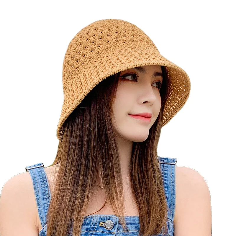 

Breathable new women's summer hollow-out cute streetwear sombreros versatile foldable sunscreen sun fisherman's bucket hat cap