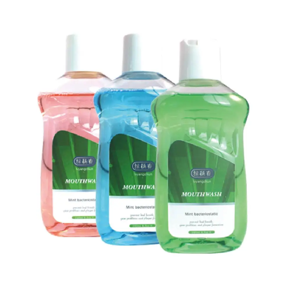 

Wholesale Home Office Use Whitening Mouth Wash Private Logo OEM Eco Oral Transparent 250 ml Bottled Cool Mint Flavor Mouthwash, Light blue/green/pink