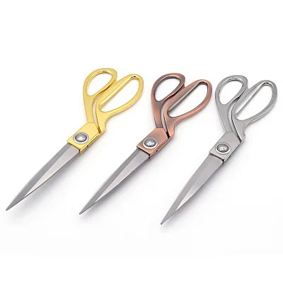 

C485 Professional Sewing Scissors Tailor's Scissors For Fabric Needlework Dressmaker Shears Stainless Steel Scissors, Gold, silver and copper