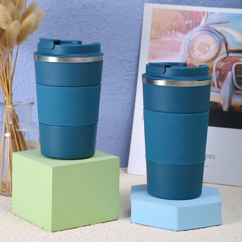 

Custom Logo Car Cup Reusable Coffee Mug Thermos Cups With Plastic Lid, All