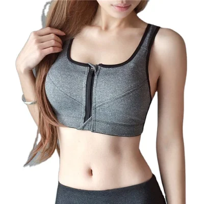 

Hotsale Women Zipper Push Up Sports Bras Vest Underwear Shockproof Breathable Gym Fitness Running Yoga Tops