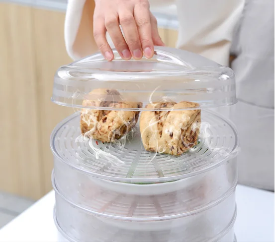 
Hot Sale Transparent Multi-layer Stackable Dish Round Food Covers 