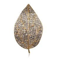 

Crystal Big Tree Leaves Brooches for Women Enamel Pins Plant Style Fashion Brooch Jewelry Rhinestone Leaves Boutonniere