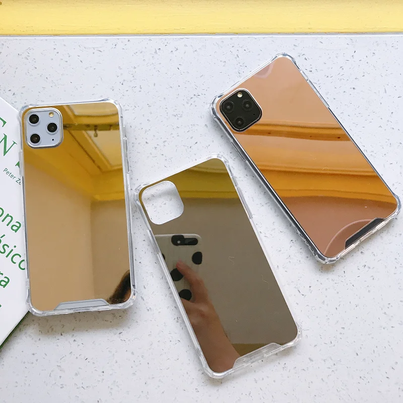 

Luxury Plating TPU Mirror Phone Case Cover For iPhone Case Silicon For iPhone 12 Case, Multi