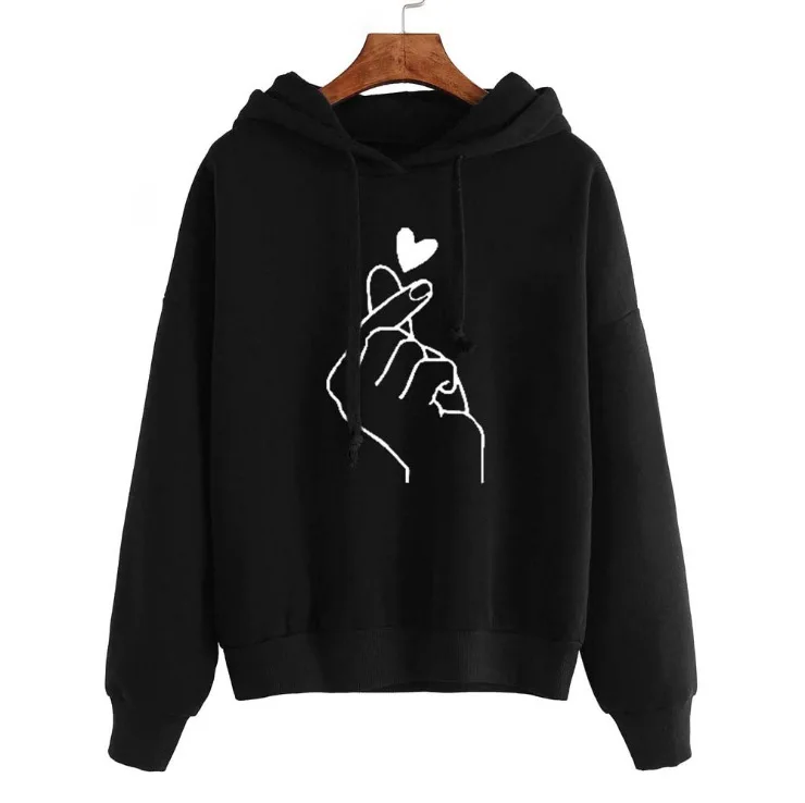 
Lady Women Pink Black Pullover Hoodie Womens Cheap Hooded Sweatshirts Wholesale Pullover Hoodie 