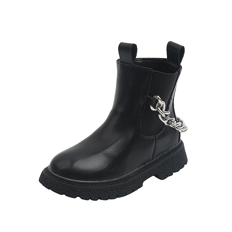 

NIAN OEM Bottebottes Chausser Des Bottes New Style Rubber Fashionable High Quality Glitter Children Ankle Boot, Black