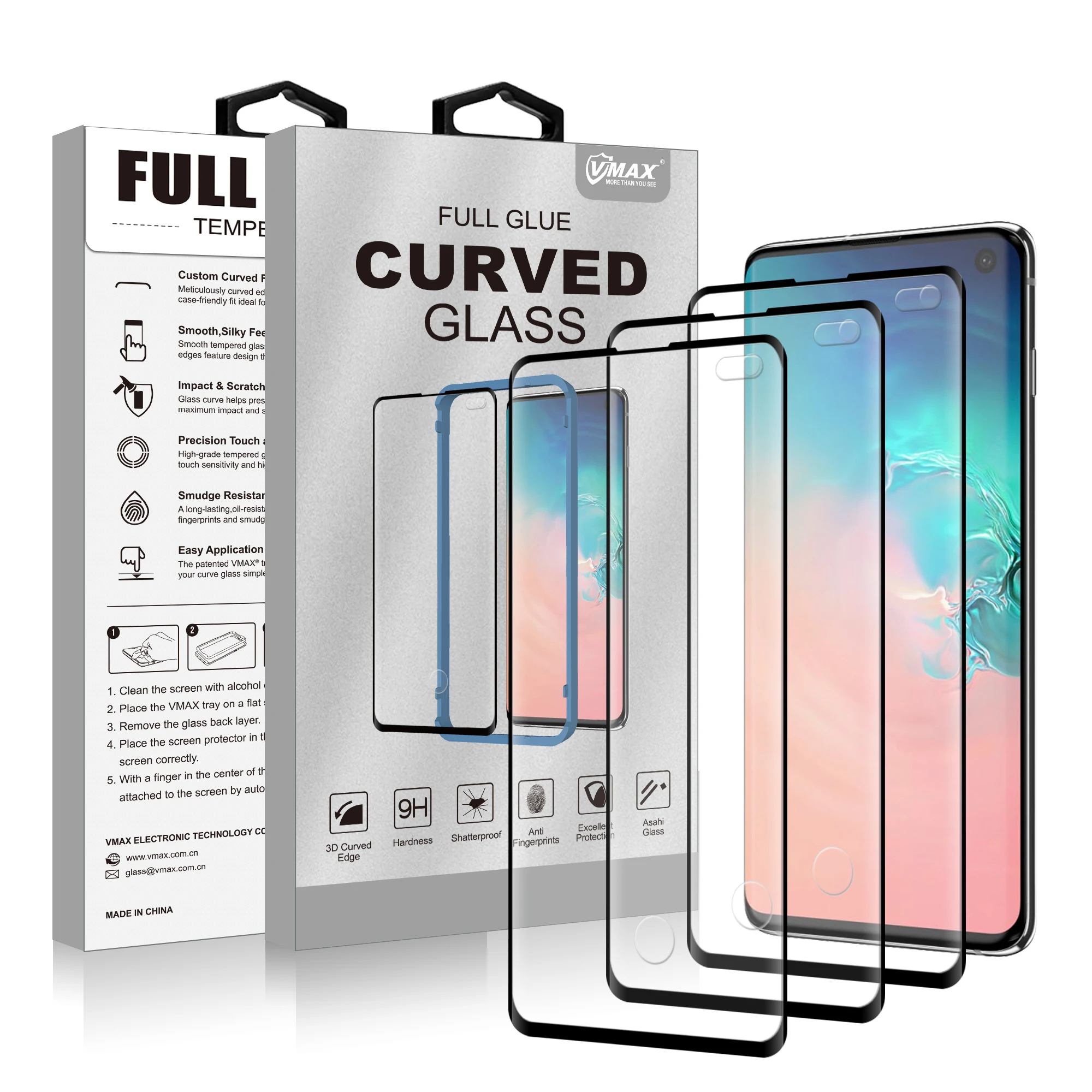 

3 in 1 3D 4D 5D Curved 9H hardness Tempered Glass Screen Protector For Samsung Galaxy S10/s10+ /s10 Plus