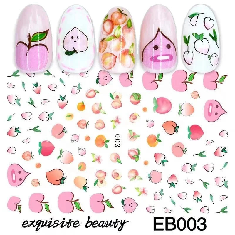 

Summer 3D Fruit Design Apple Strawberry Peach Nail sticker for Fingernails Toenails Nail Tips Kid Nail Art Decoration