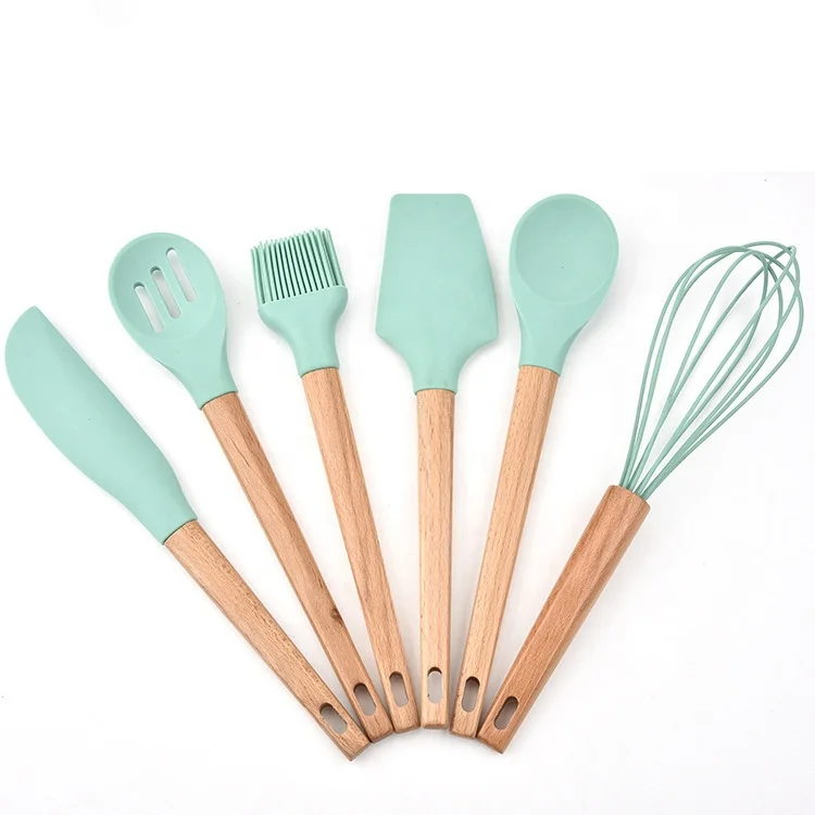 

Spatula Set For Nonstick Cookware Non Toxic Kitchen Tool silicon kitchen accessories utensils cooking set of utensils, Green