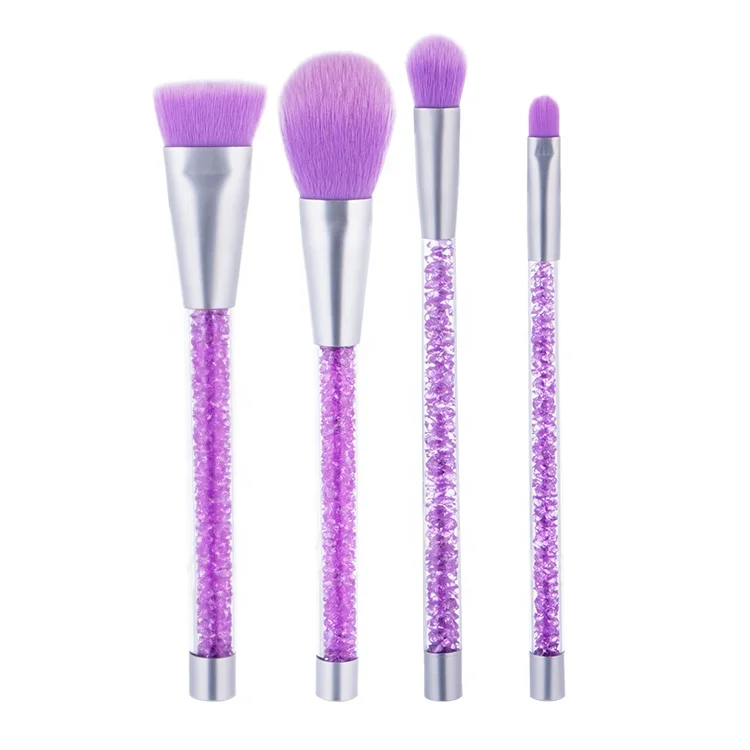 

Fancy Fullable Rhinestone Glitter Fish Glass Handle Fan Makeup Brush Set