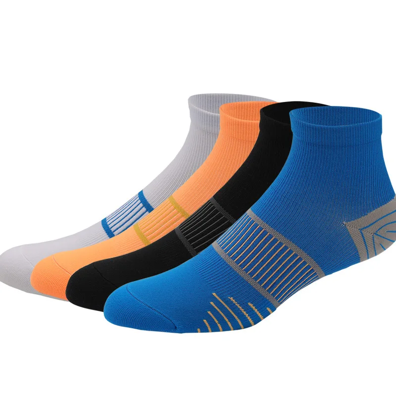 

Men's Short Socks White Orange Blue Adult Unisex Running Cycling Sports Socks Summer Athletic Breathable Low Cut Ankle Socks, Picture shown