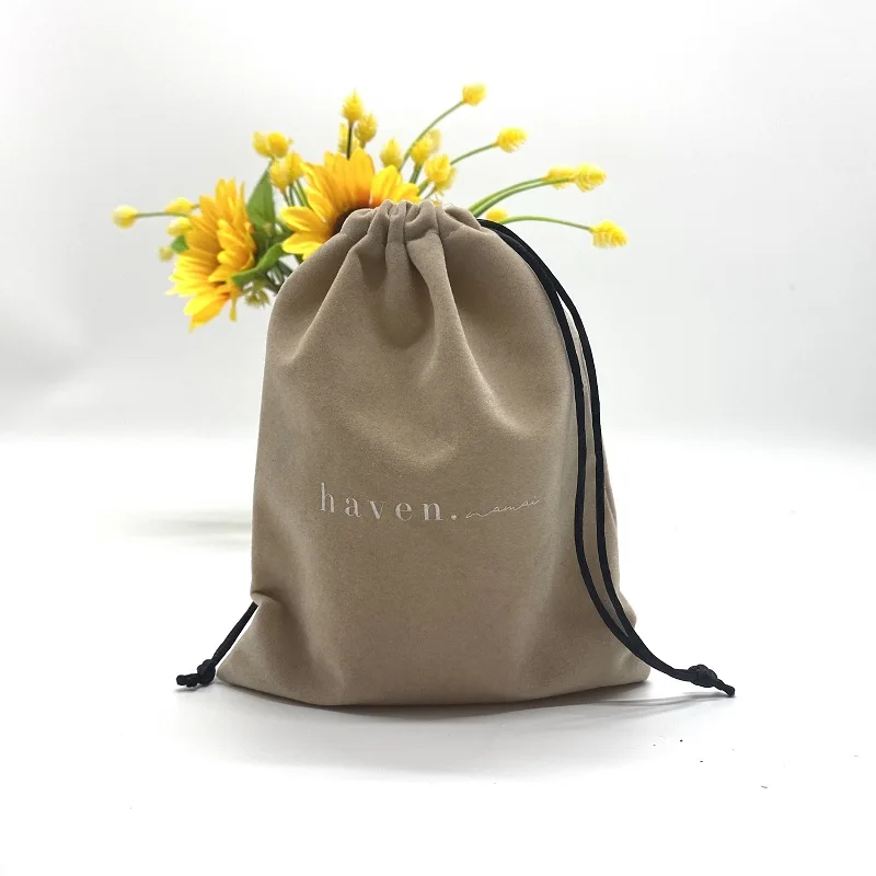 

High Quality Velvet Fabric Drawstring Pouch Small Gift Bag With Custom Logo, Gray, white, black , blue, red, yellow, green , purle etc.