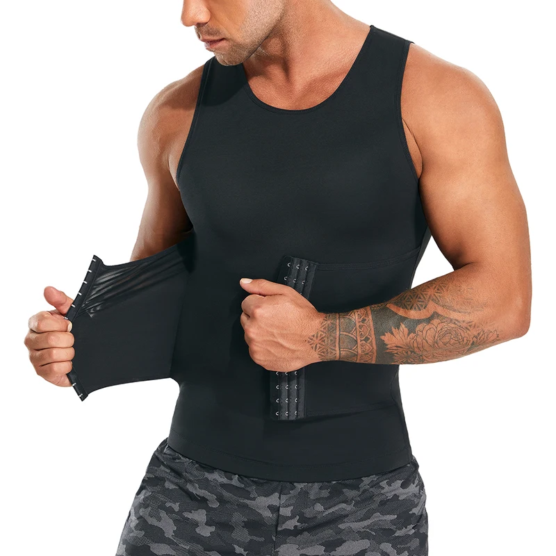 

adjustable wide straps double compression men slimming vest shapewear underwear sauna vest for men