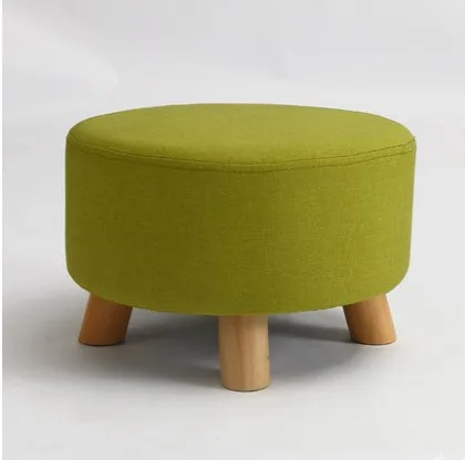 

hot selling small round wood bench with 4 legs for kids, Natural wood color