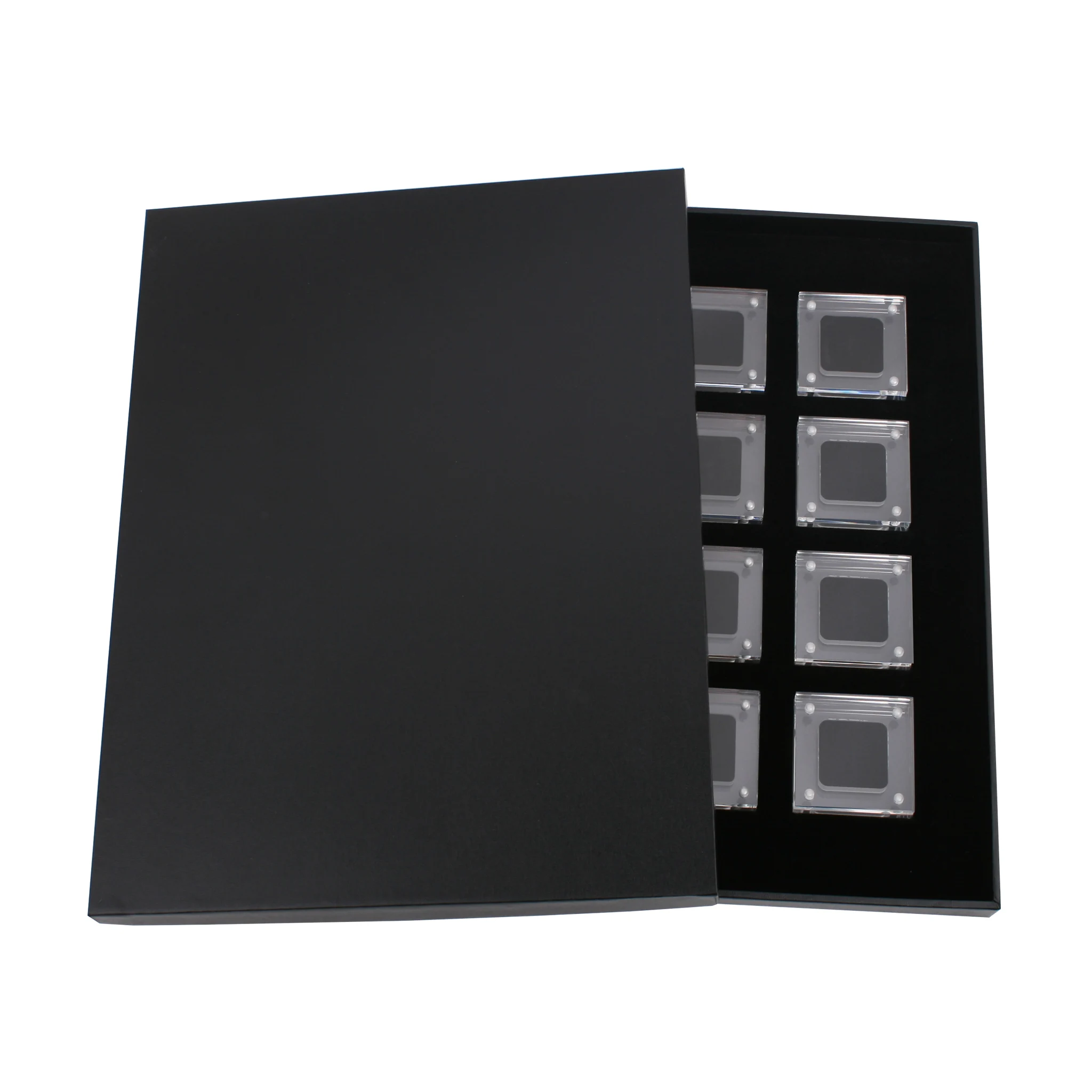 

Top Level Jewelry Diamond Storage Display Box Gem Show Case Pearl Packaging Case Bead Jewelry Gemstone Holder, Black and white