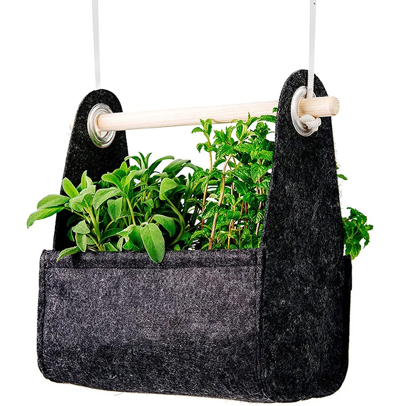 

BB022 Garden Felt Planting Bag Desktop Planting Bucket Hanging Plant Growth Seedling Cultivation Bag, Multi colour